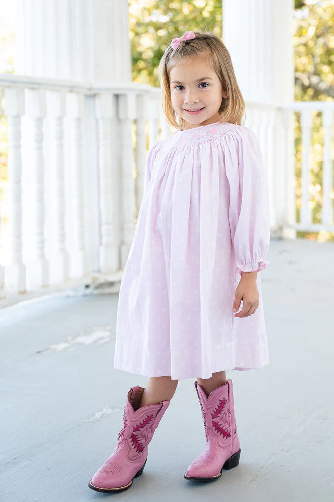 Pink Hearts Smocked Helen Dress
