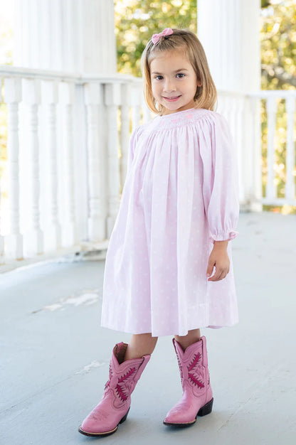 Pink Hearts Smocked Helen Dress