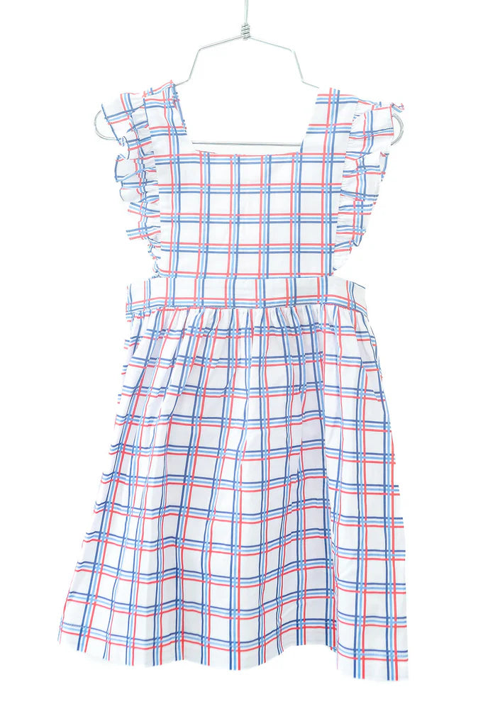 Morgan Pinafore Dress | Patriotic Plaid