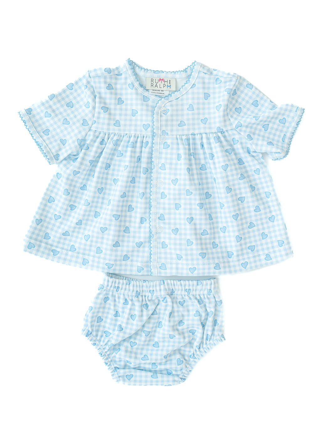 Hearts Blue Layette Set