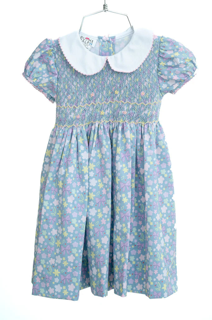 Flowers and Bows Smocked Caroline Dress