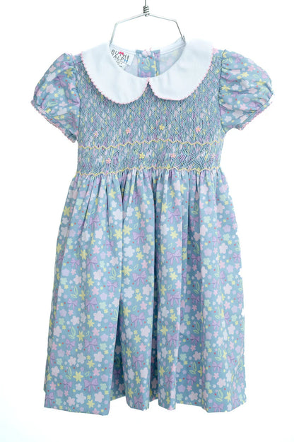 Flowers and Bows Smocked Caroline Dress