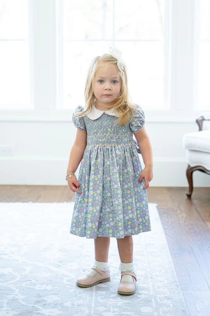 Flowers and Bows Smocked Caroline Dress
