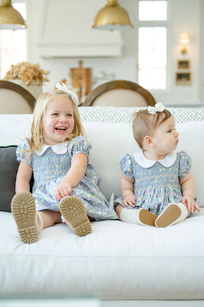 Flowers and Bows Smocked Caroline Dress