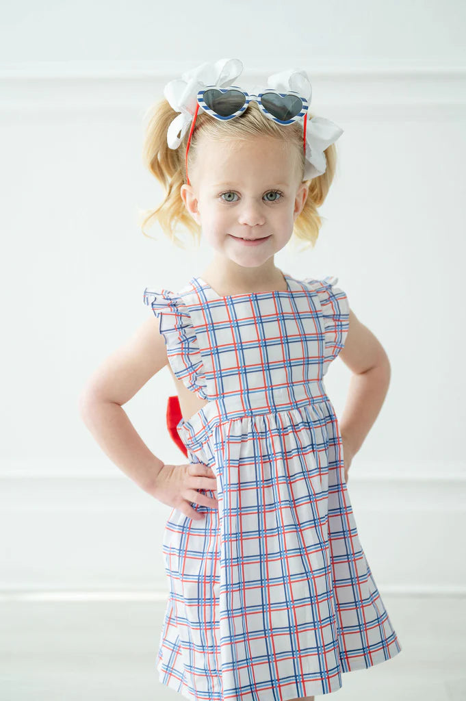 Morgan Pinafore Dress | Patriotic Plaid