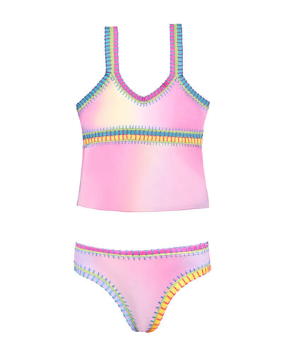 Embroidered Tankini | Cotton Candy Rainbow