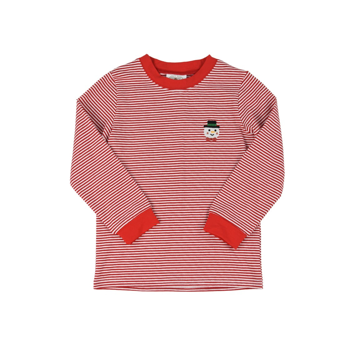Red Stripe Frosty Crew Cuff Longsleeve Tee