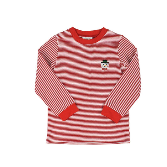 Red Stripe Frosty Crew Cuff Longsleeve Tee