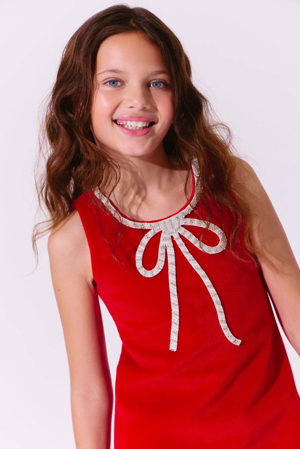 Red Velvet Bow Princess Dress