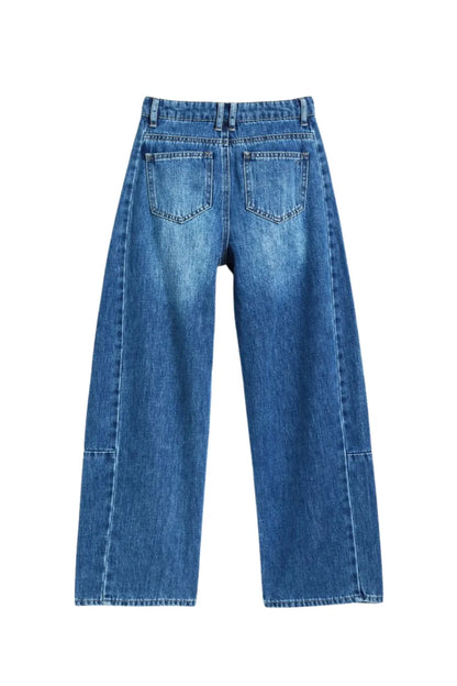 Dark Wash Barrel Jeans