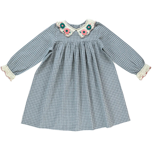 Rhea Dress | Blue Check