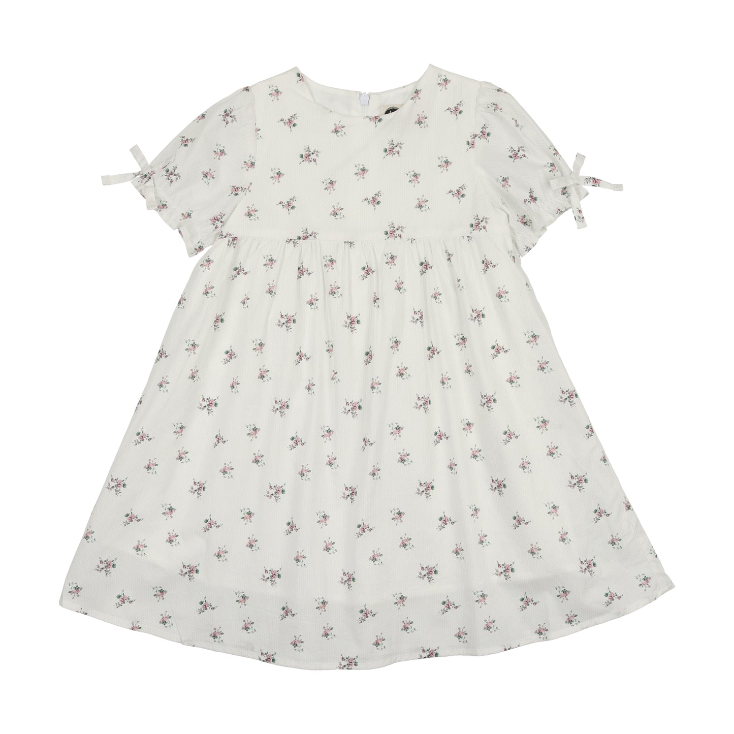 Rose Dot Short Sleeve Dress | White