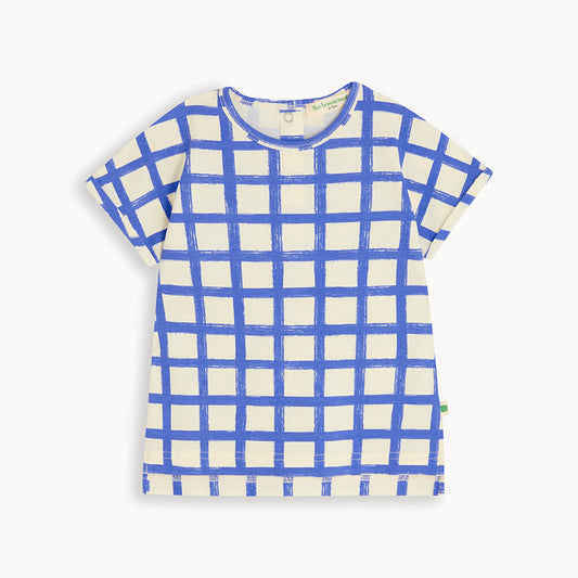 Jersey Short Sleeve T-Shirt | Blue Checker