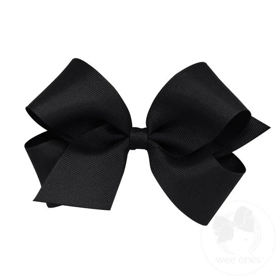 Medium Classic Grosgrain Hair Bow | Black