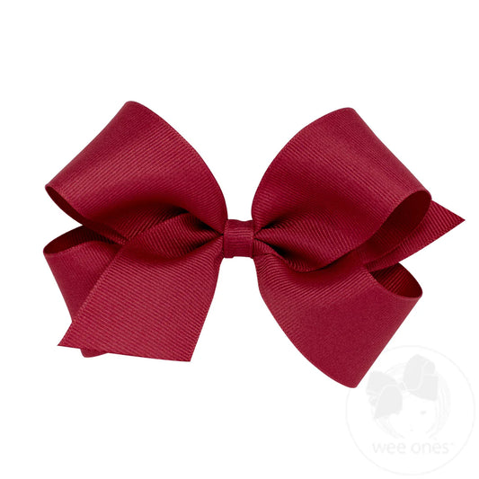 Medium Classic Grosgrain Hair Bow | Cranberry