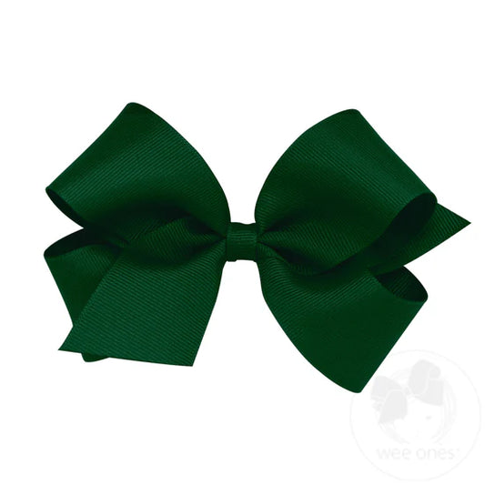 Medium Classic Grosgrain Hair Bow | Forest Green