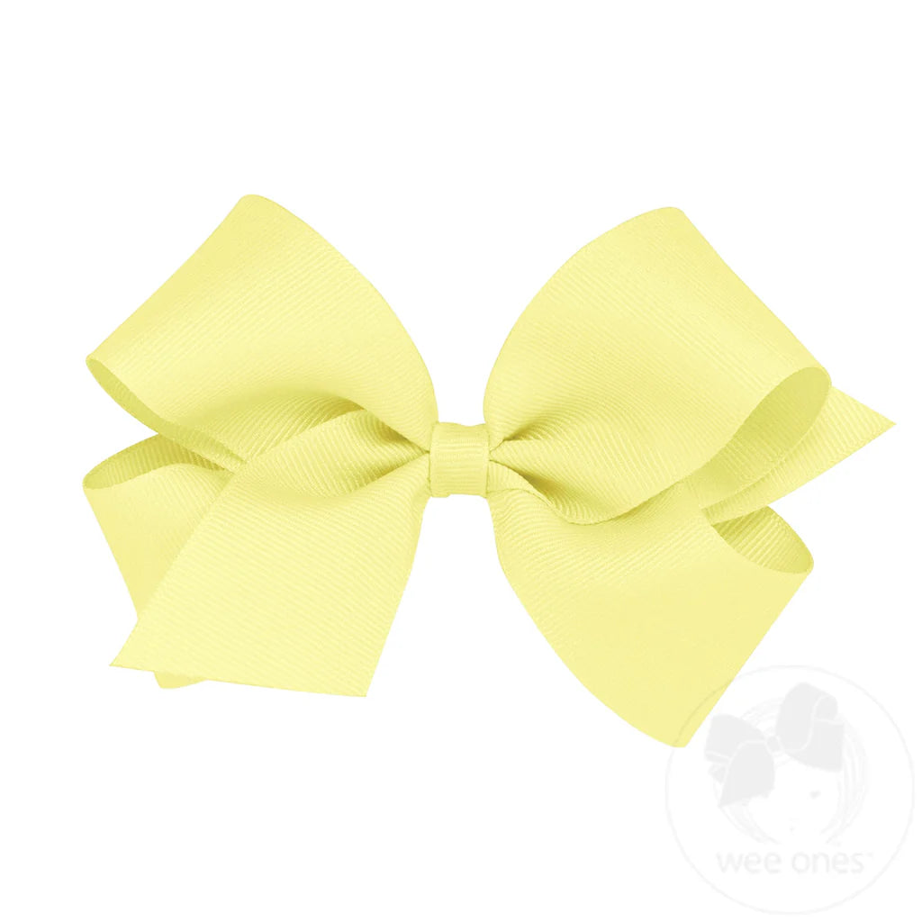 Medium Classic Grosgrain Hair Bow | Light Yellow