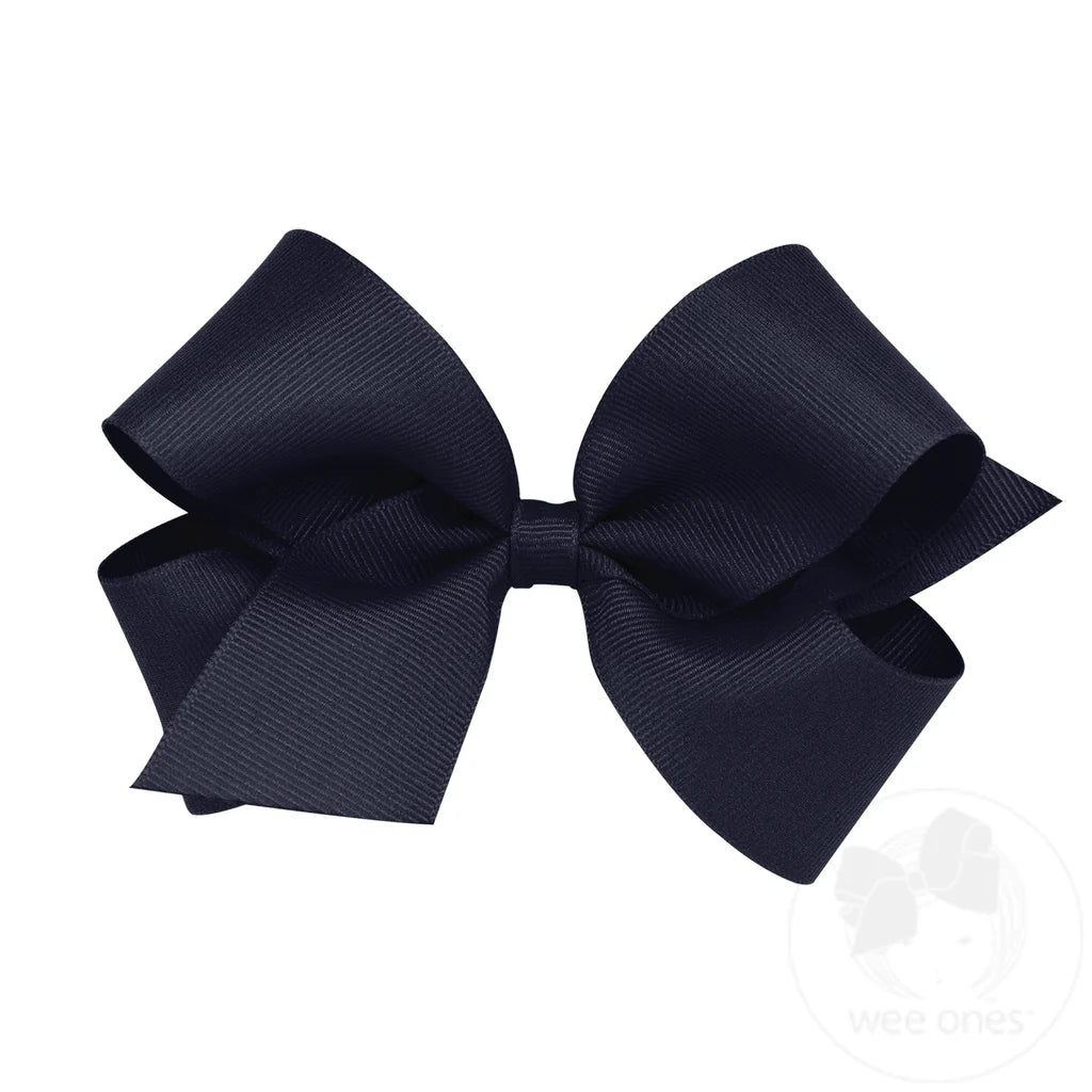 Medium Classic Grosgrain Hair Bow | Navy