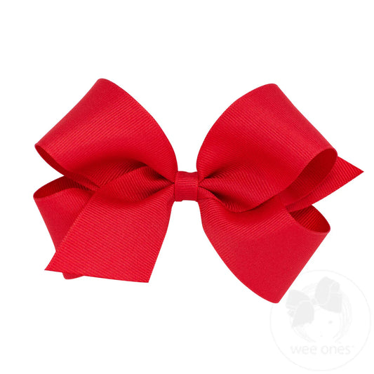 Medium Classic Grosgrain Hair Bow | Red