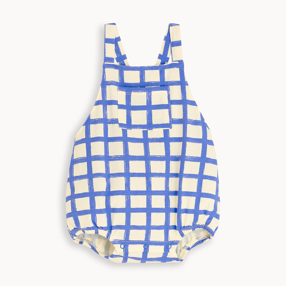 Jersey Bubble Romper | Blue Checker