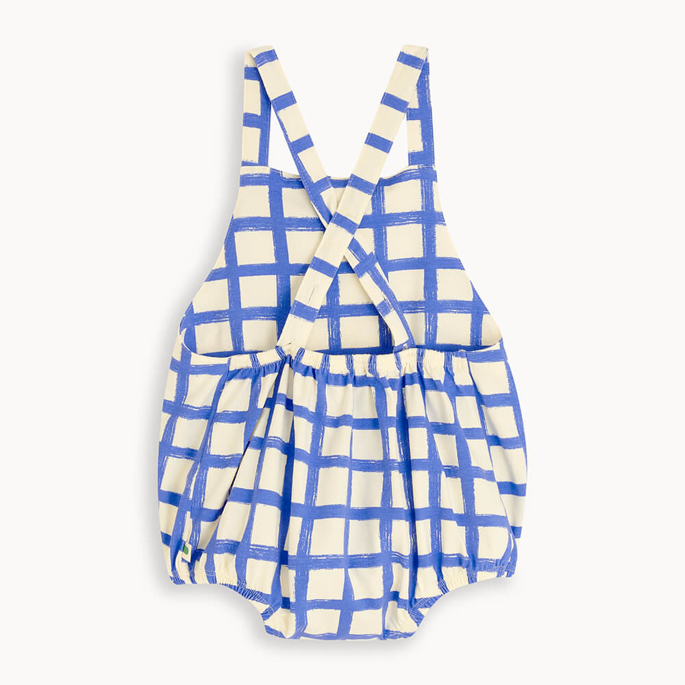 Jersey Bubble Romper | Blue Checker