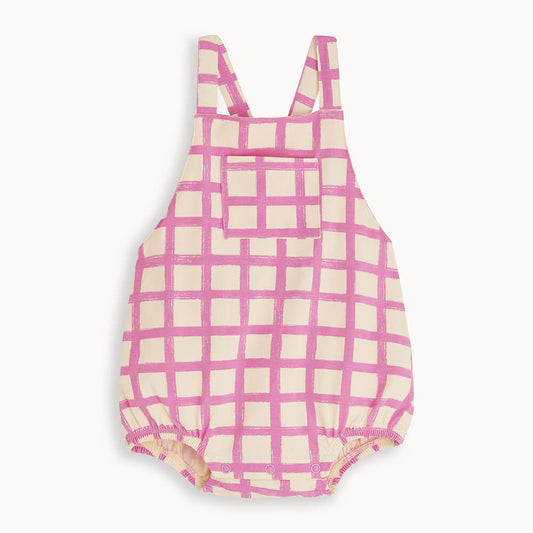 Jersey Bubble Romper | Pink Checker