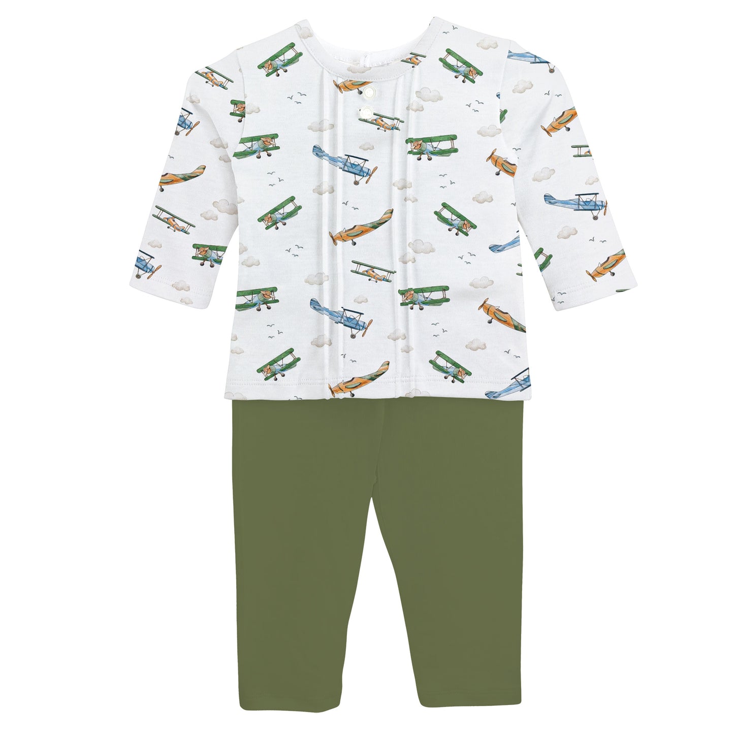 Printed Tee + Pant Set | Airplanes