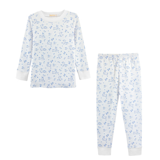 Pajama Set | Blue Baby Bunnies