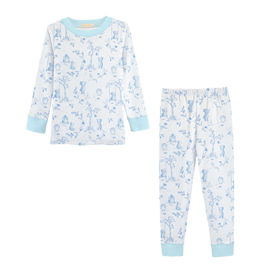 Long Sleeve Lounge Set | Toile de Jouy | Blue