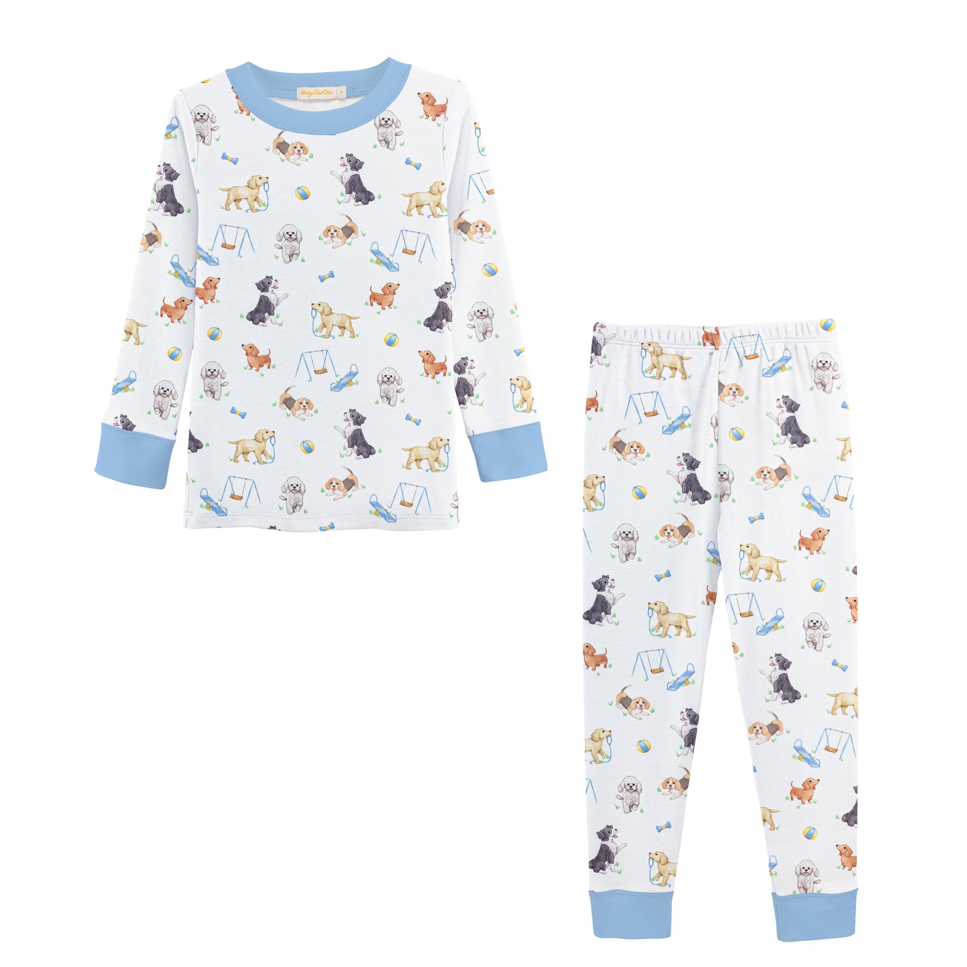 Printed Long Sleeve Pajama Set | Doggie Park