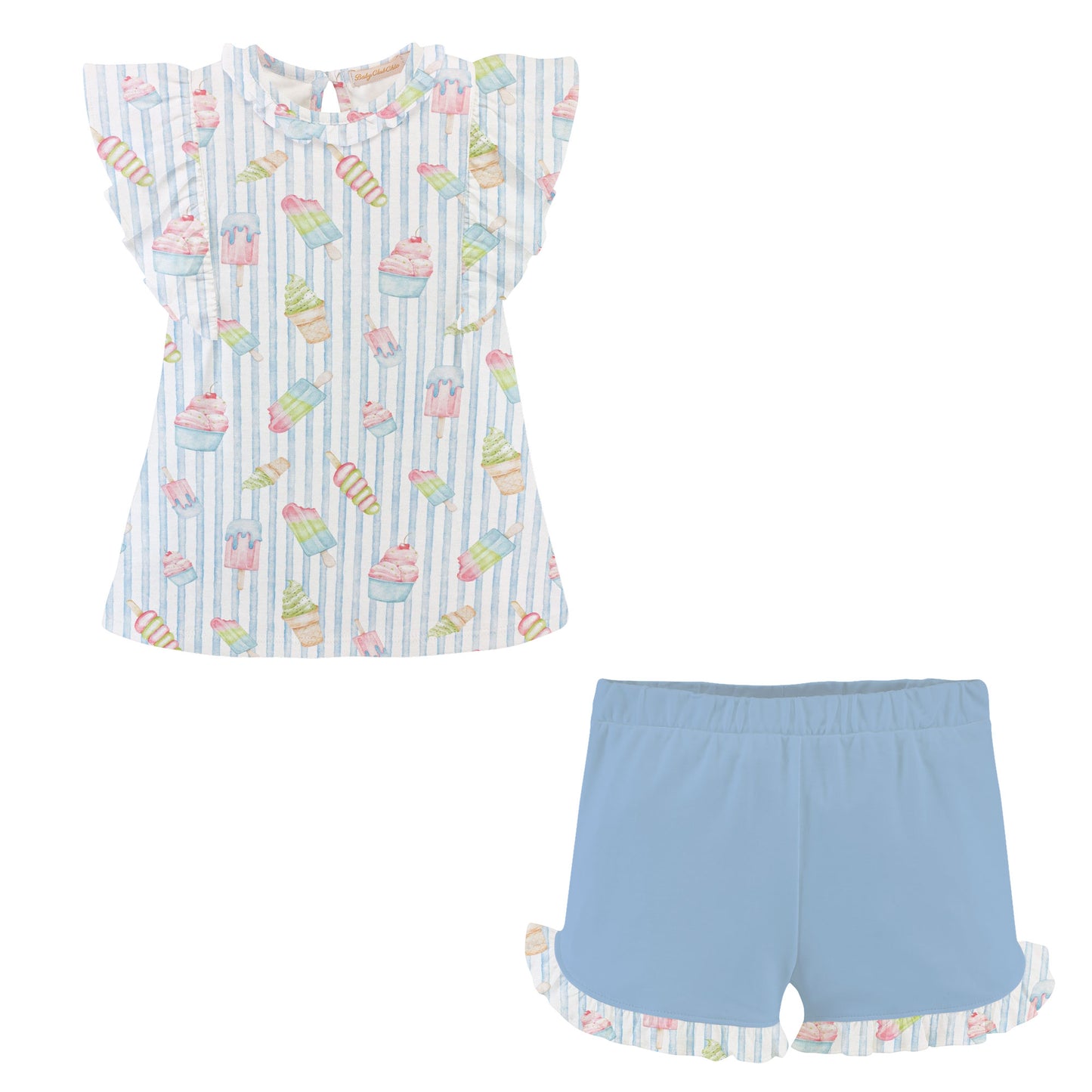 scoops & smiles tee and short set