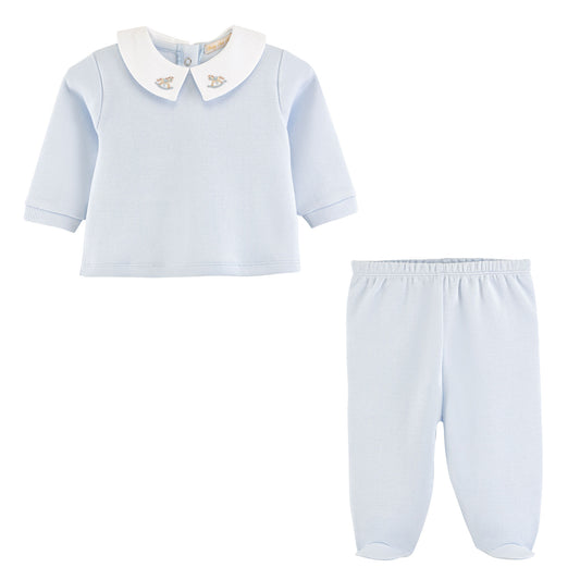 English Knot Top + Pant Set | Light Blue