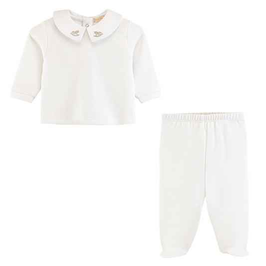 English Knot Top + Pant Set | White