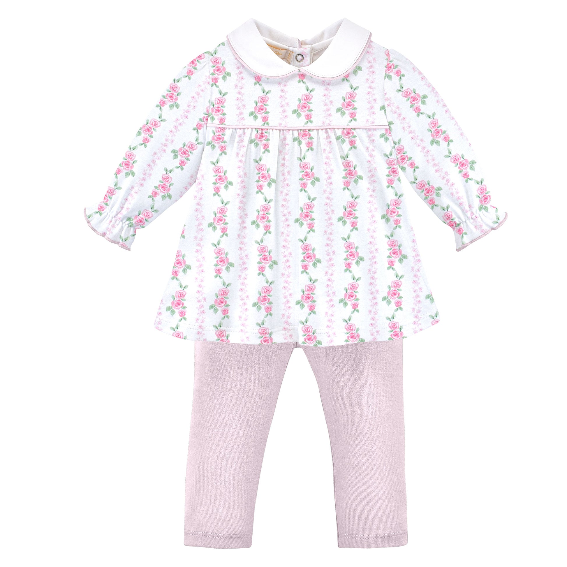 Collared Leggings Set | Soft Roses