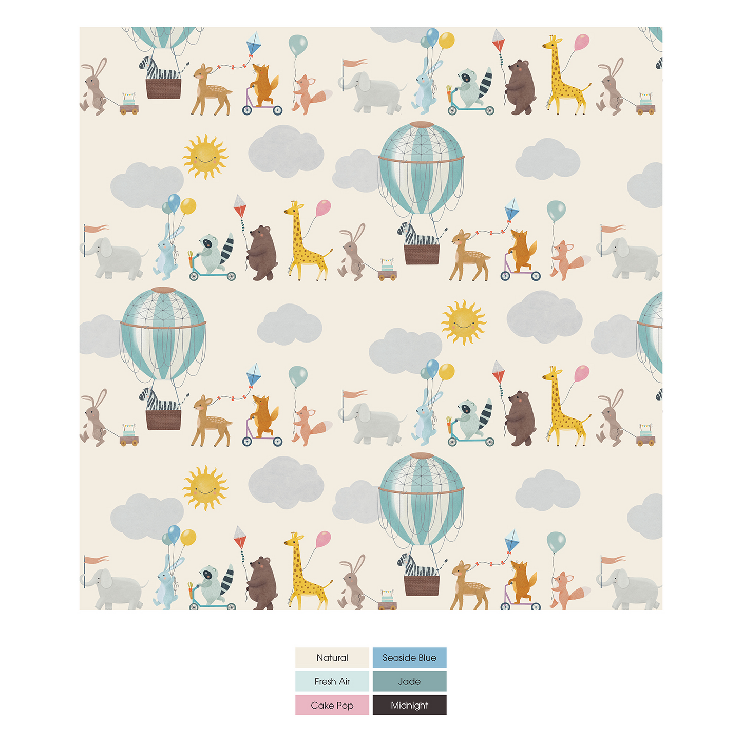 Short Sleeve Printed Henley Pajama Set | Natural Animal Parade