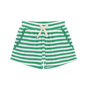 bermuda green stripe french terry short