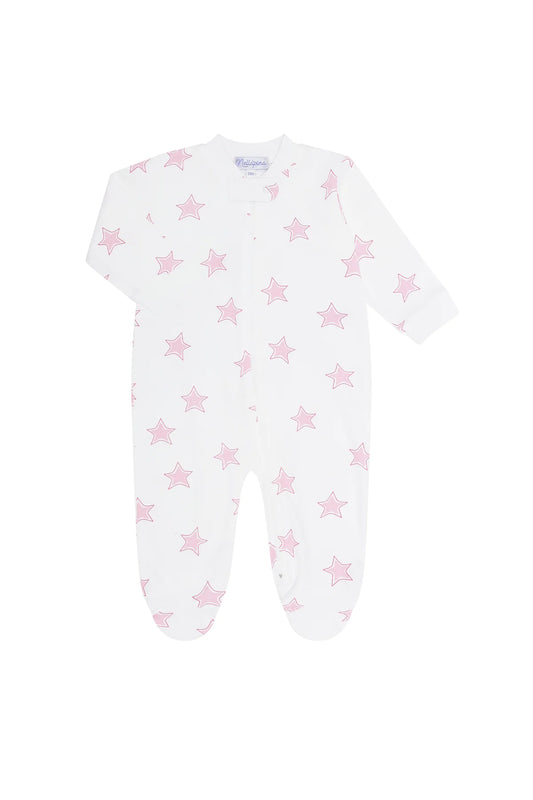 Pink Stars Zipper Footie