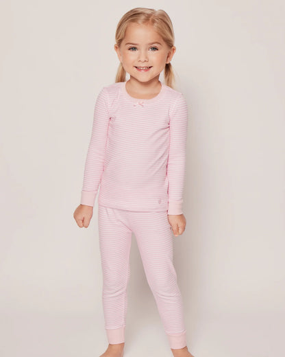 Kid's Pima Snug Fit Pajama Set in Pink Stripes