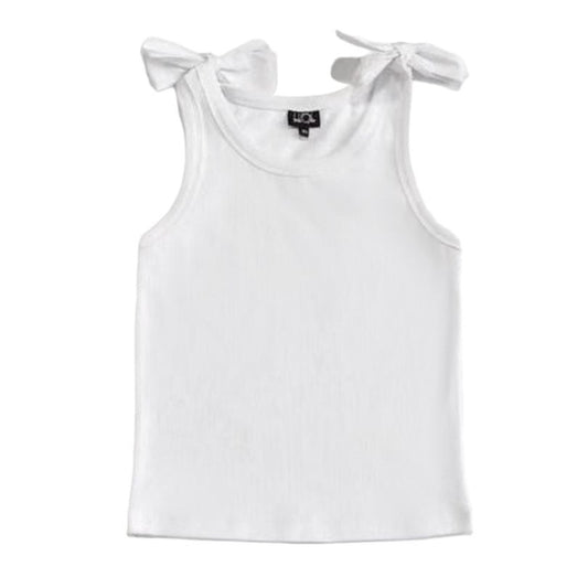 Bow Strap Tank Top | White