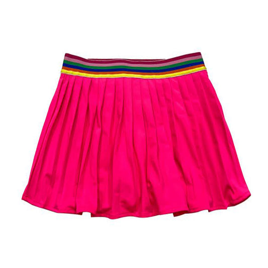 Rainbow Waist Tennis Skort  | Fuschia
