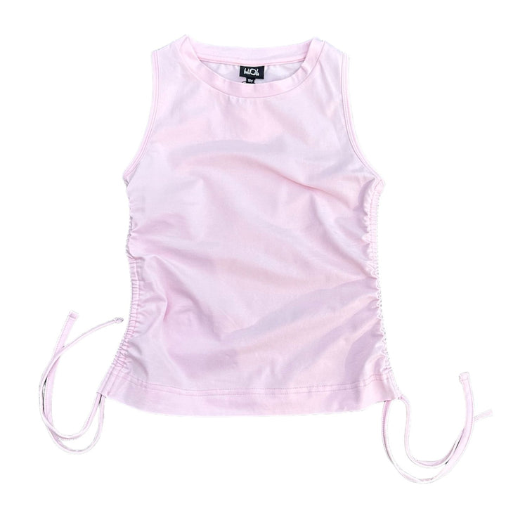 Gathered Tie Jersey Top | Light Pink