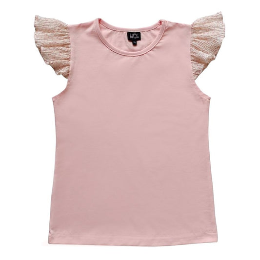 Ruffle Floral Sleeve Top | Pink