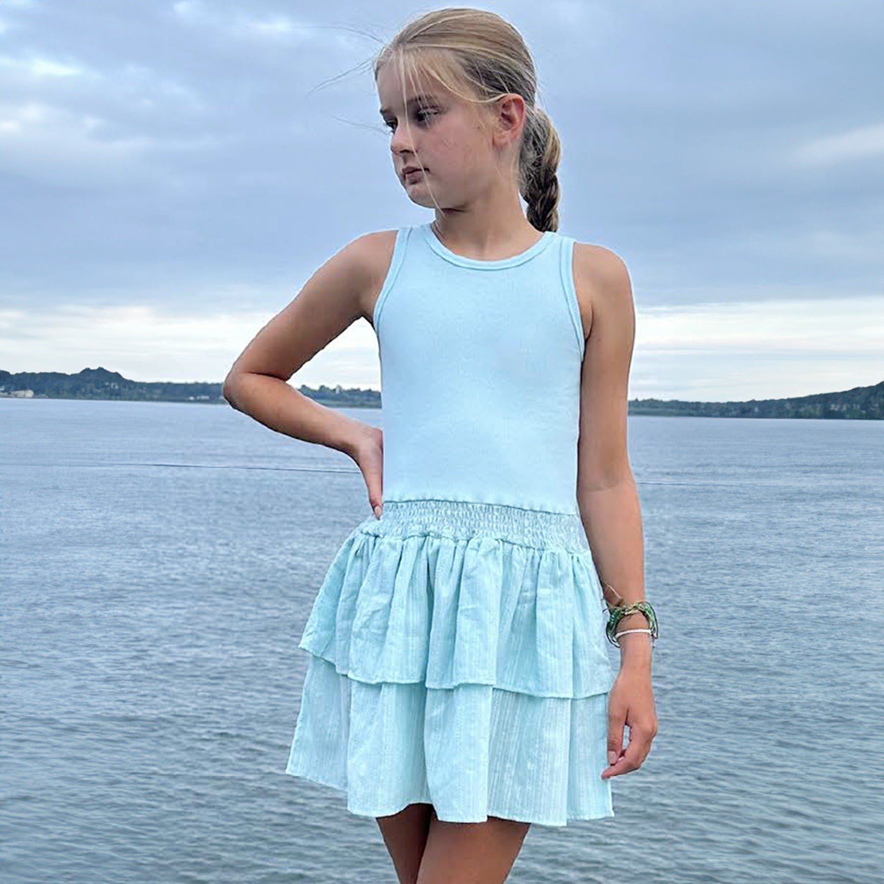 Tiered Tank Dress | Aqua