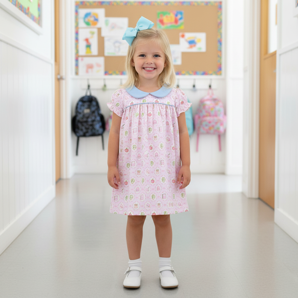 School Time Scallop Collar Dress