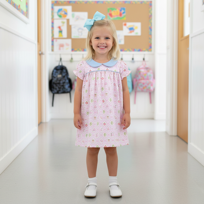 School Time Scallop Collar Dress