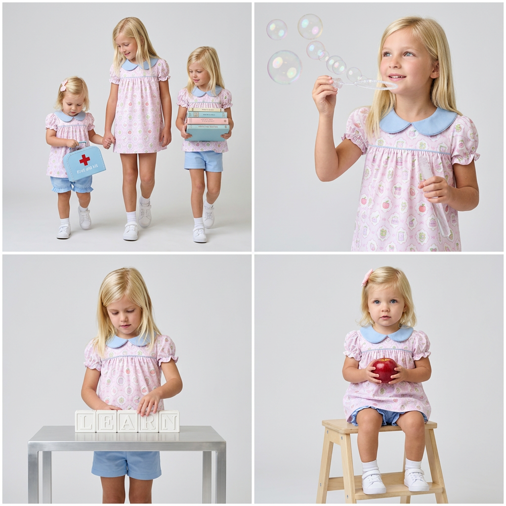 School Time Scallop Collar Dress