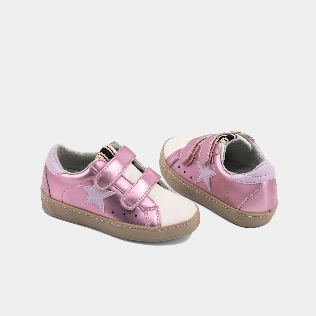 Sunny Mini Toddler Sneaker | Pink Metallic + Light Purple