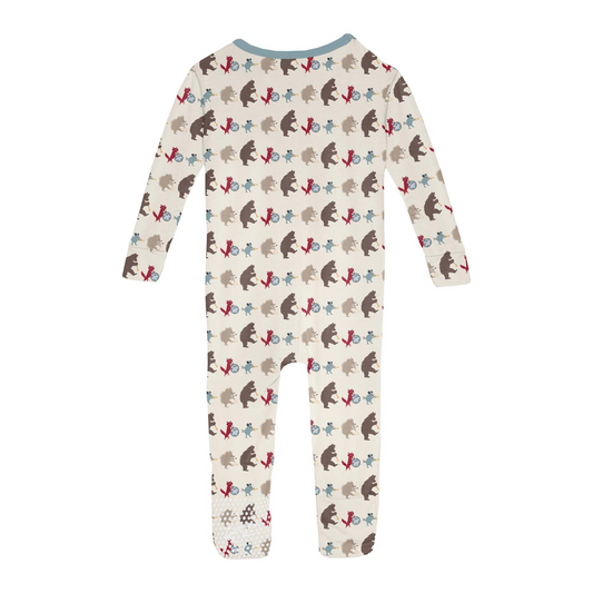 Print Convertible Sleeper with Zipper, Natural Marching Band