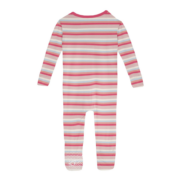 Print Convertible Zipper Sleeper | Rose Stripe