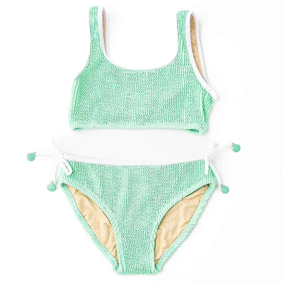 Mint Seashell Crinkle two piece